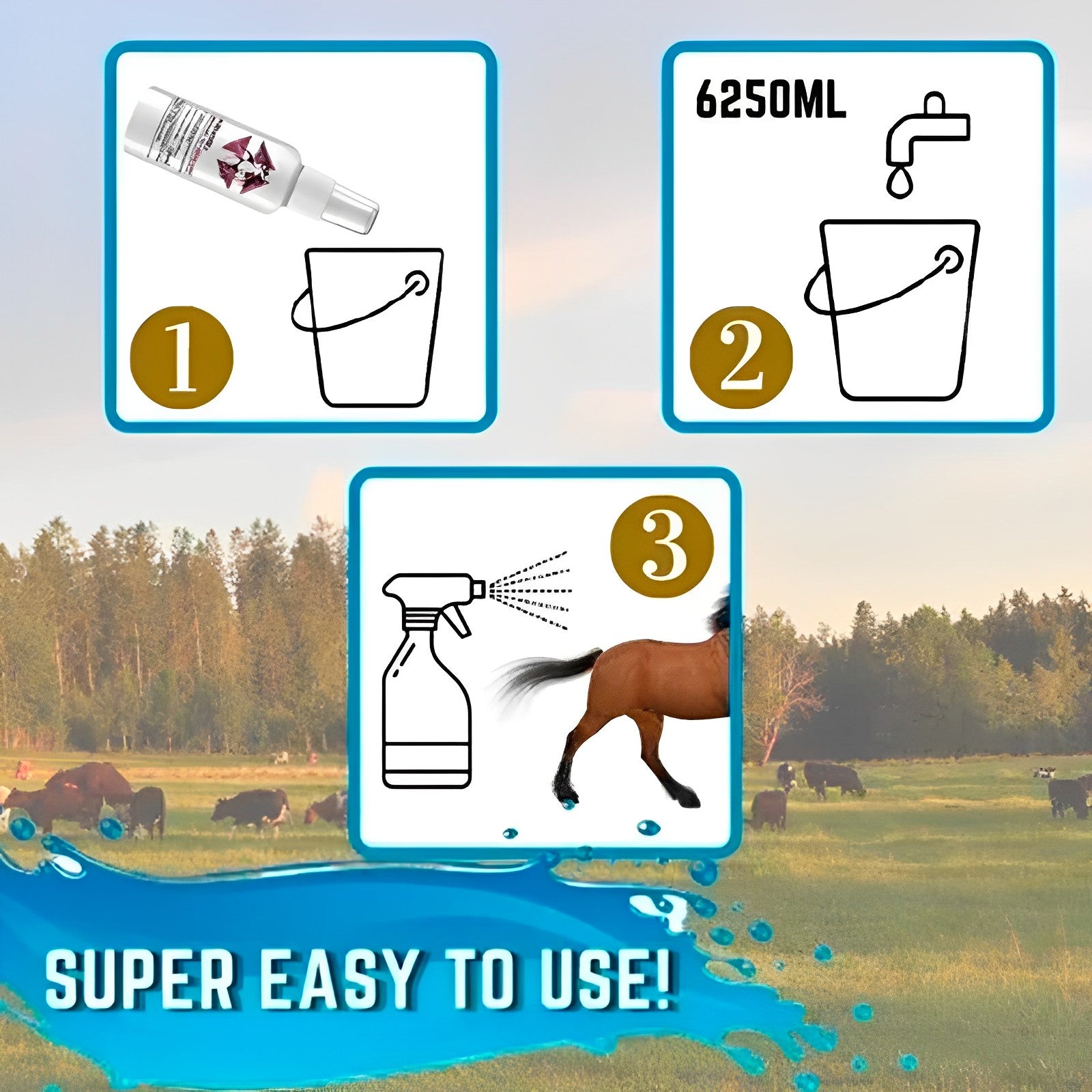 Instant equine fly repellent