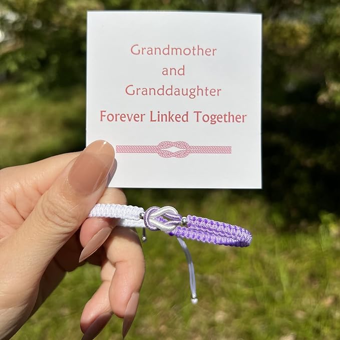 To My Granddaughter "Forever Linked Together" Handmade Braided Bracelet