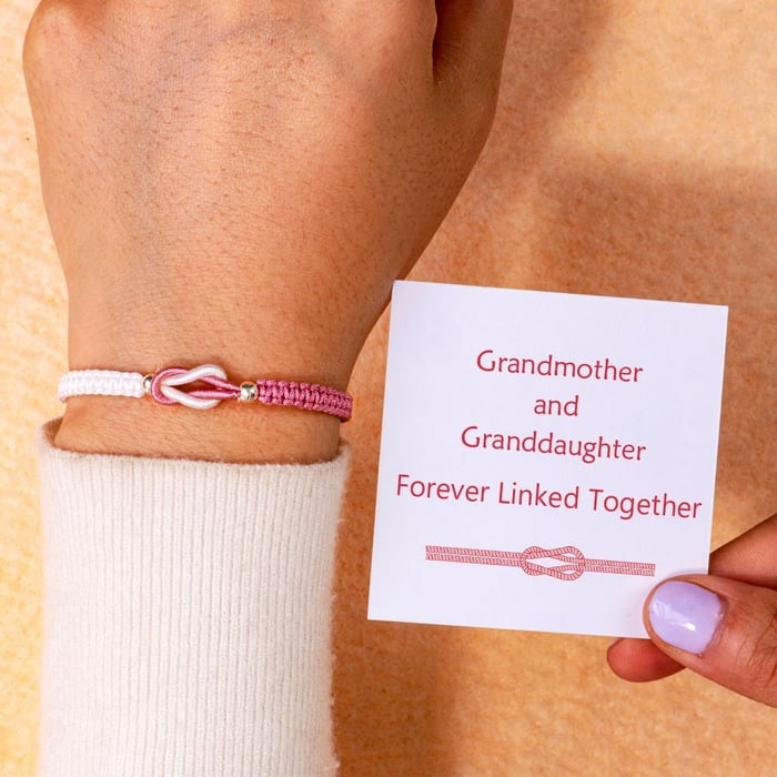 To My Granddaughter "Forever Linked Together" Handmade Braided Bracelet